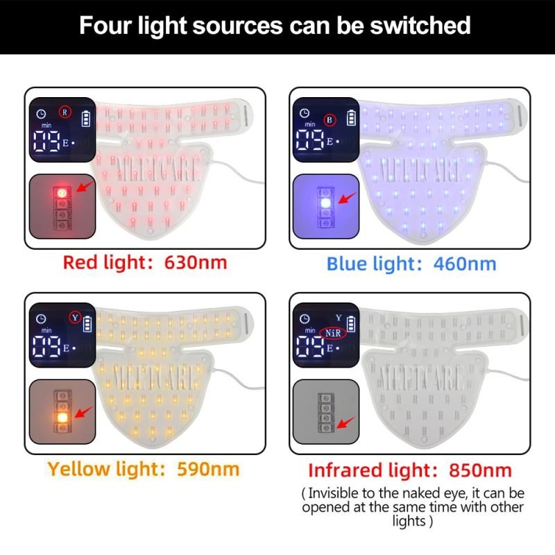 4 Colors LED Face Mask Silicone Gel SPA Red Light Therapy for Face Neck Photon Light Skin Rejuvenation Anti Wrinkle Acne - Image 3