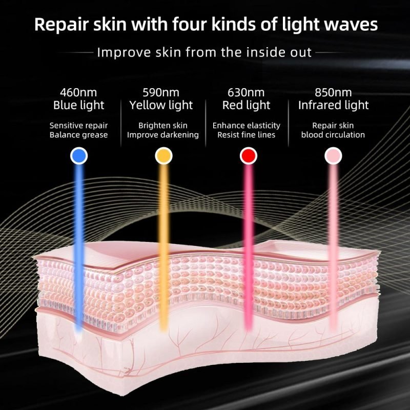 4 Colors LED Face Mask Silicone Gel SPA Red Light Therapy for Face Neck Photon Light Skin Rejuvenation Anti Wrinkle Acne - Image 4