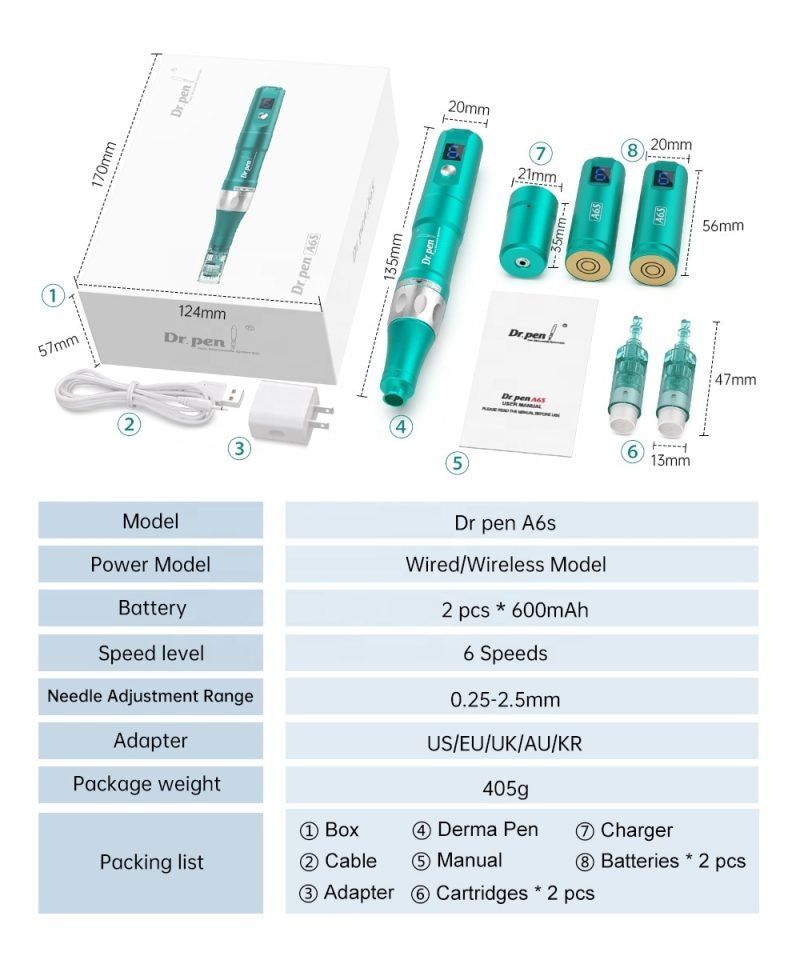 Dr Pen A6S Electric Wireless Microneedling Professional Derma Auto Micro Mesotherapy Beauty Machine With 2pcs Needles - Image 6