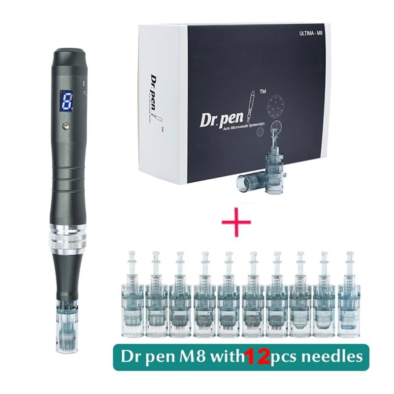 Dr Pen Ultima M8 Professional Microneedling Wireless Derma Auto Best Skin Care Tool Kit for Face and Body 10 Pcs Cartridges