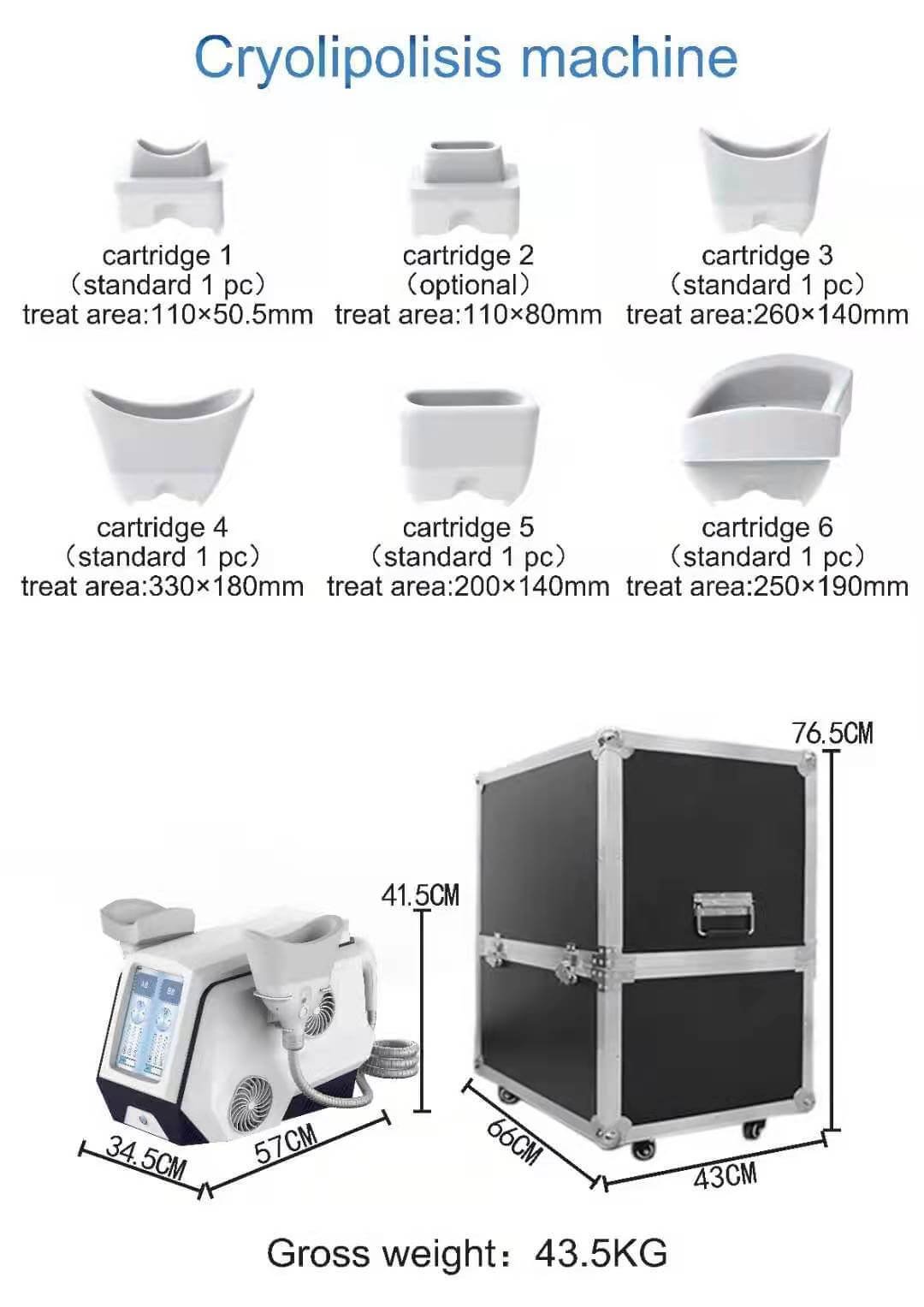 Cryolipolysis Cartridge and Package Sizes